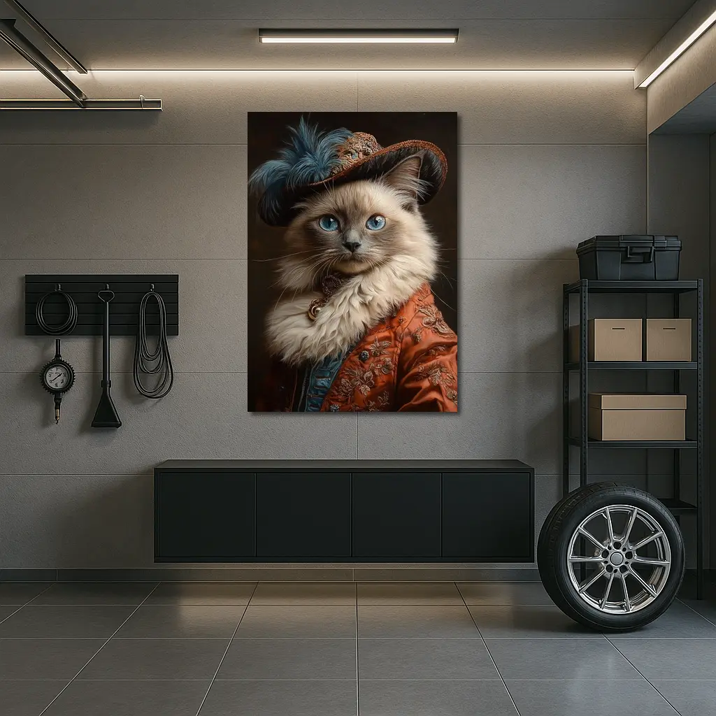 Ragdoll Cat Royal Renaissance Portrait Dark Background – Wall Art