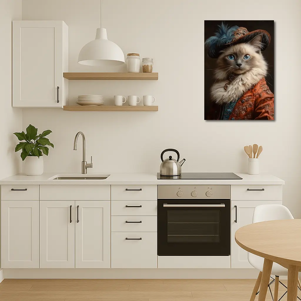 Ragdoll Cat Royal Renaissance Portrait Dark Background – Wall Art