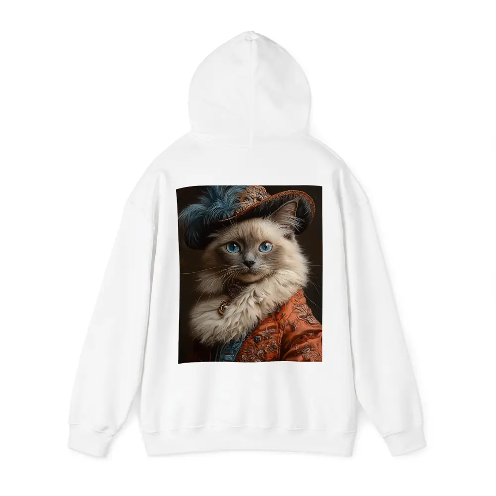 Ragdoll Cat Royal Renaissance Portrait Dark Background – Hoodies
