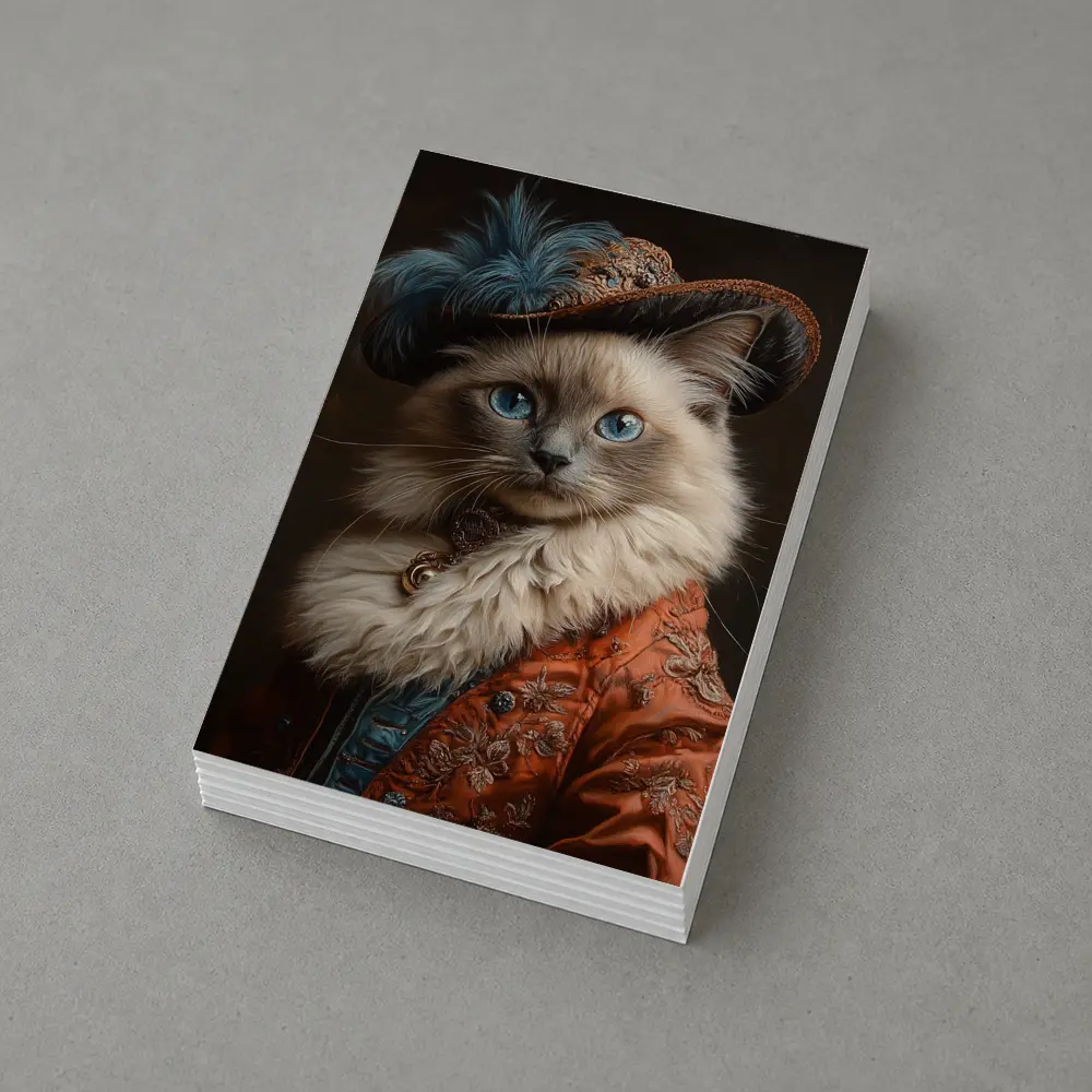Ragdoll Cat Royal Renaissance Portrait Dark Background – Postcards