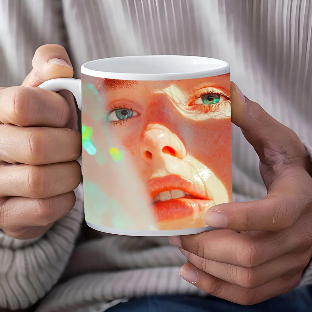 Young Man Close Up Portrait Light Glow – Mugs