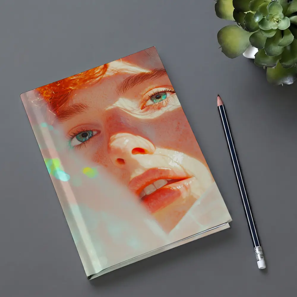 Young Man Close Up Portrait Light Glow – Notebooks