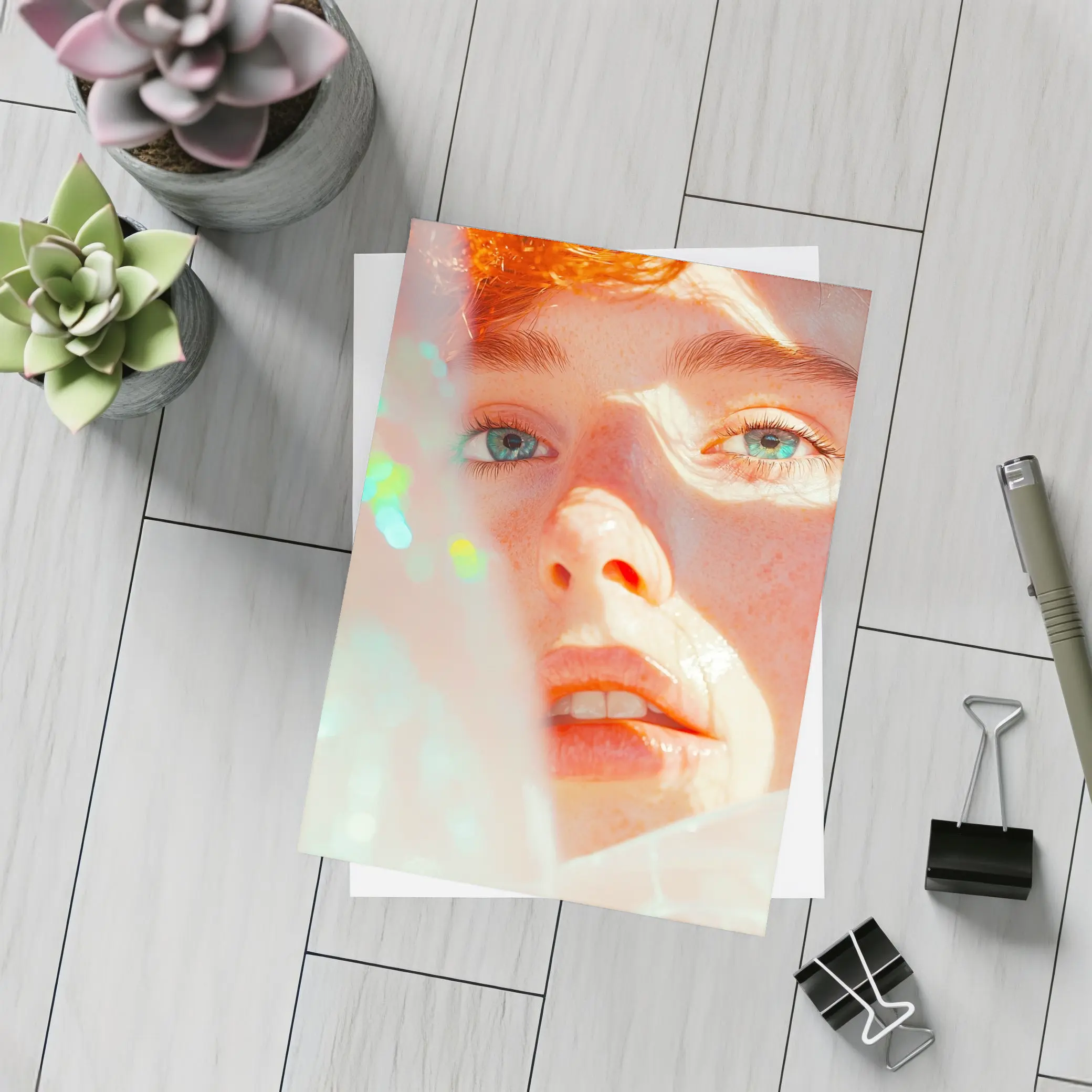 Young Man Close Up Portrait Light Glow – Postcards