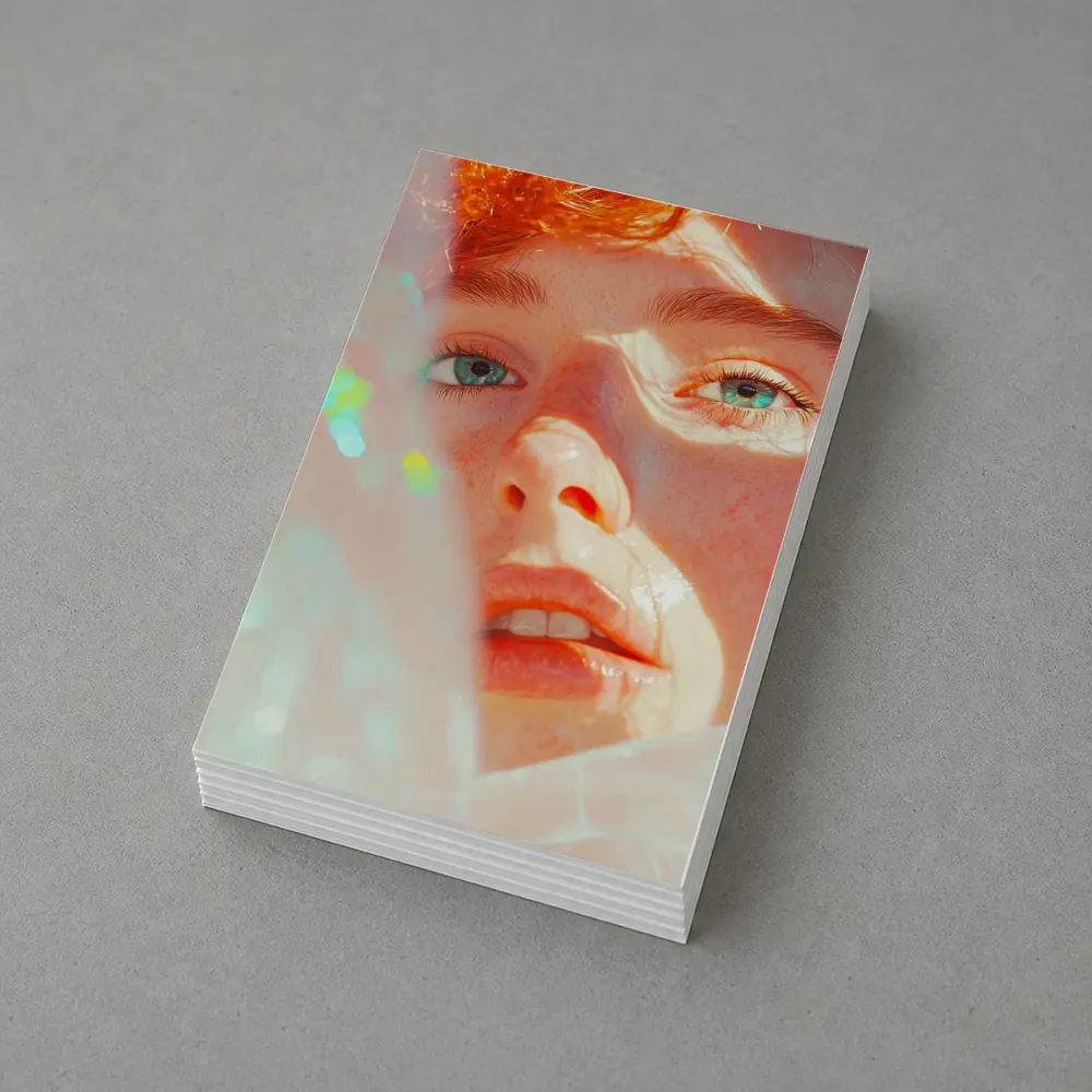 Young Man Close Up Portrait Light Glow – Postcards