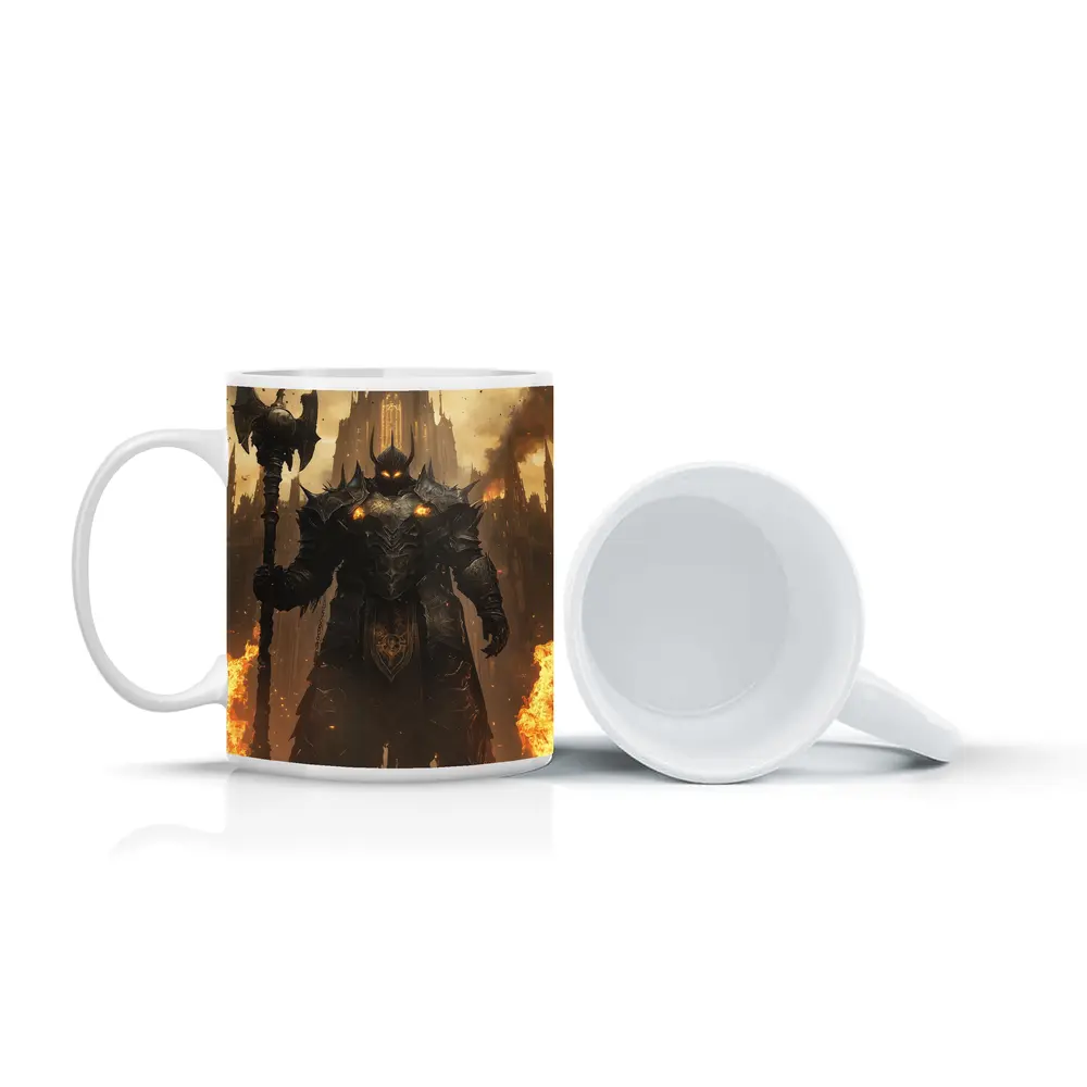 Dark Armored Warrior Fire Gothic Castle – Mugs