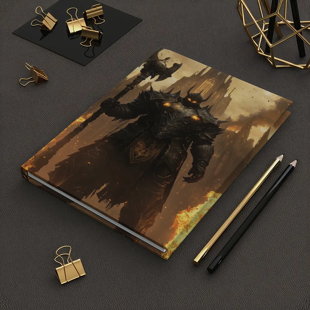 Dark Armored Warrior Fire Gothic Castle – Notebooks