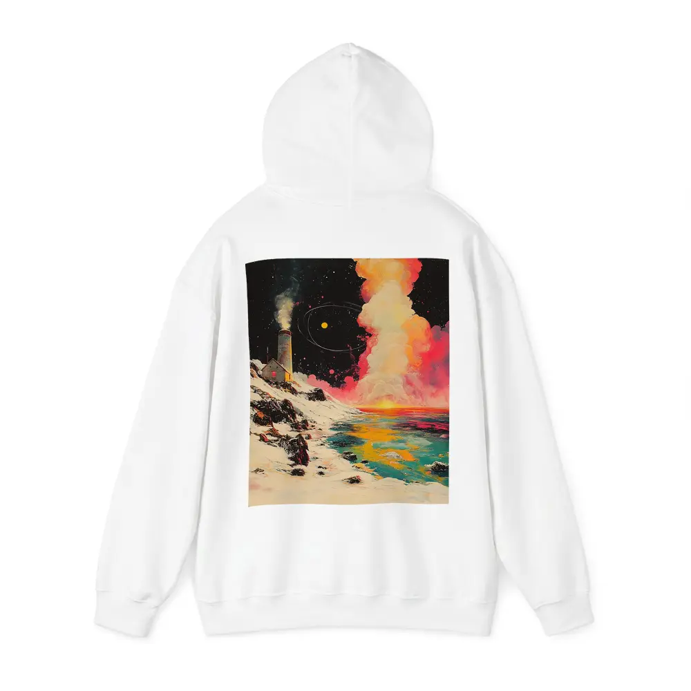 Lighthouse Snowy Coast Colorful Cosmic Night – Hoodies