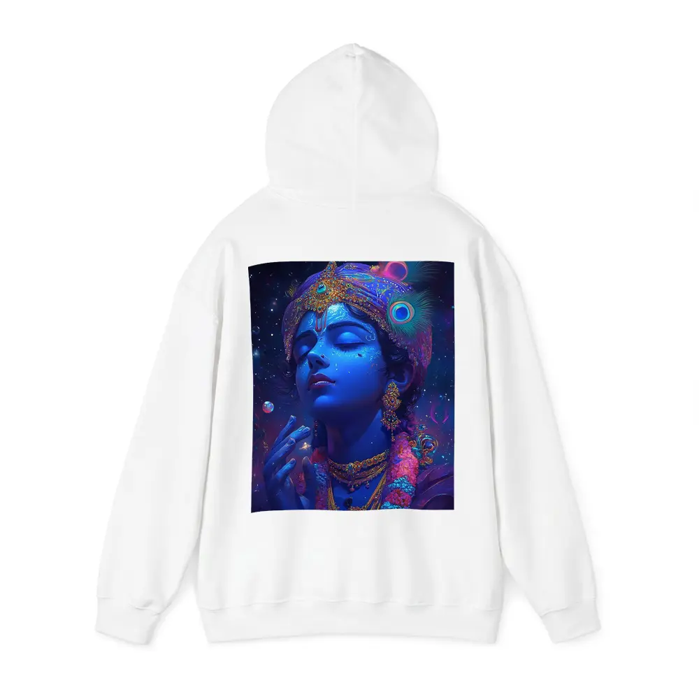 Lord Krishna Blue Cosmic Starry Night Art – Hoodies