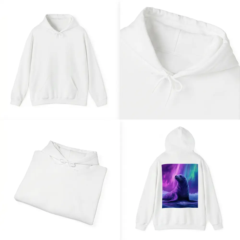 Seal Pup Under Aurora Borealis Northern Lights – Hoodies