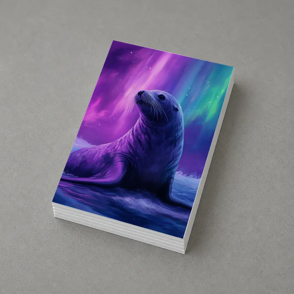 Seal Pup Under Aurora Borealis Northern Lights – Postcards