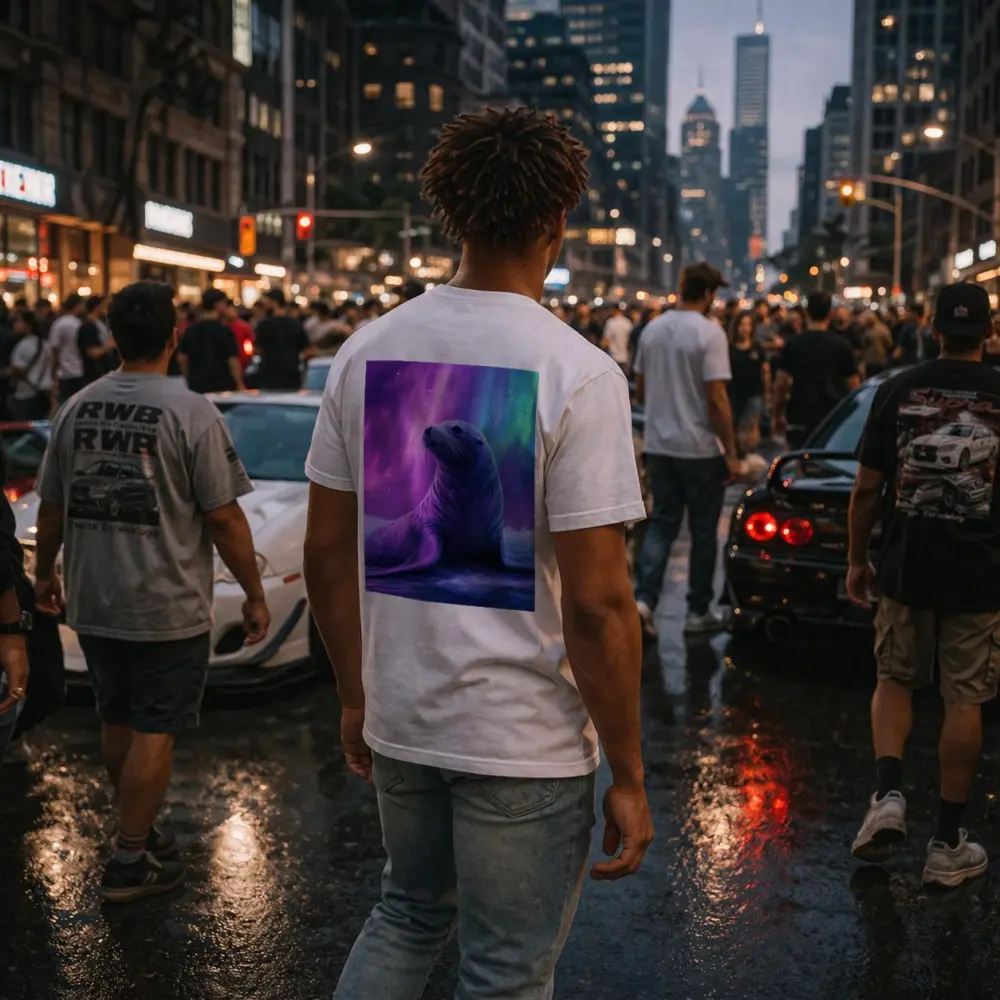 Seal Pup Under Aurora Borealis Northern Lights – T-Shirts