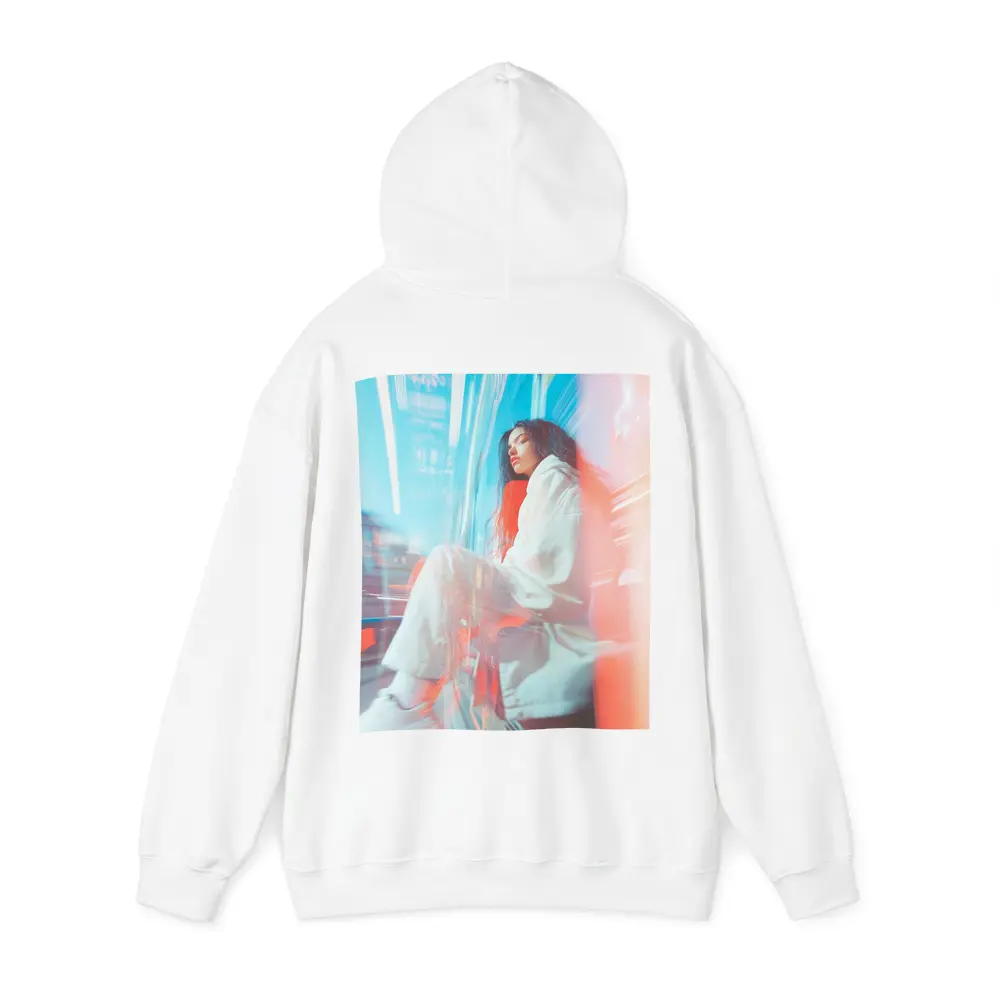 Woman Sitting Urban Street Motion Blur – Hoodies