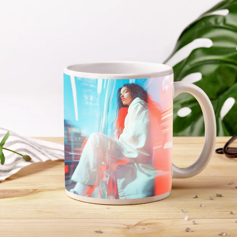 Woman Sitting Urban Street Motion Blur – Mugs