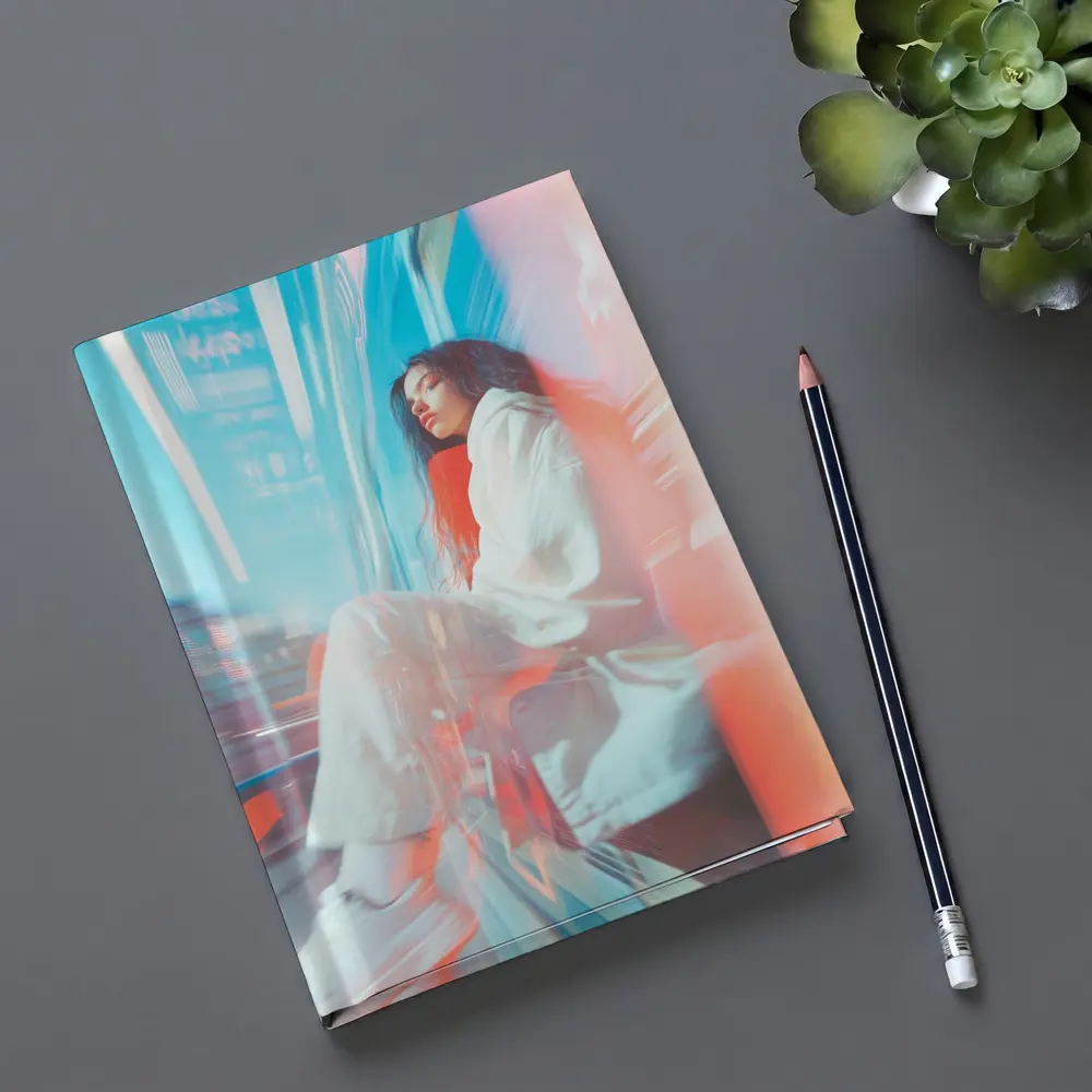 Woman Sitting Urban Street Motion Blur – Notebooks