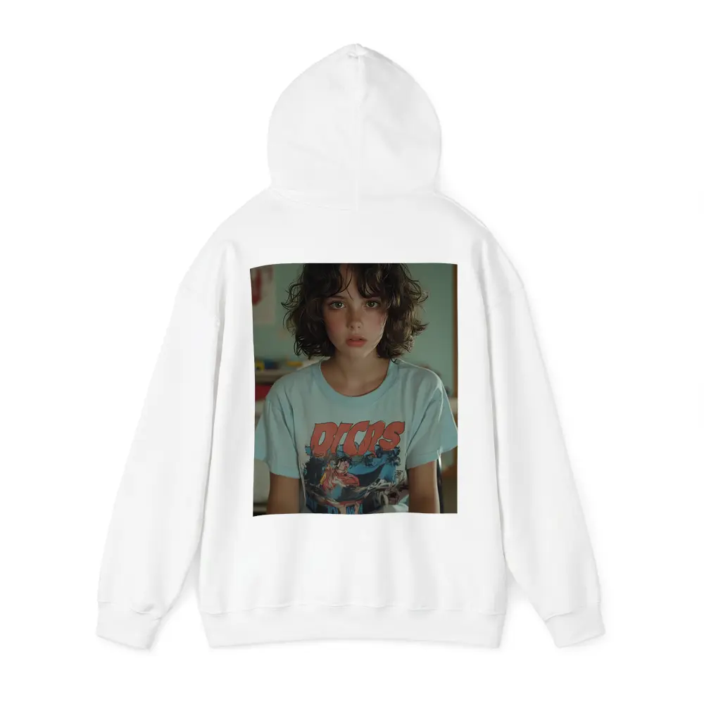 Young Girl Wearing Graphic Tee Classroom – Hoodies