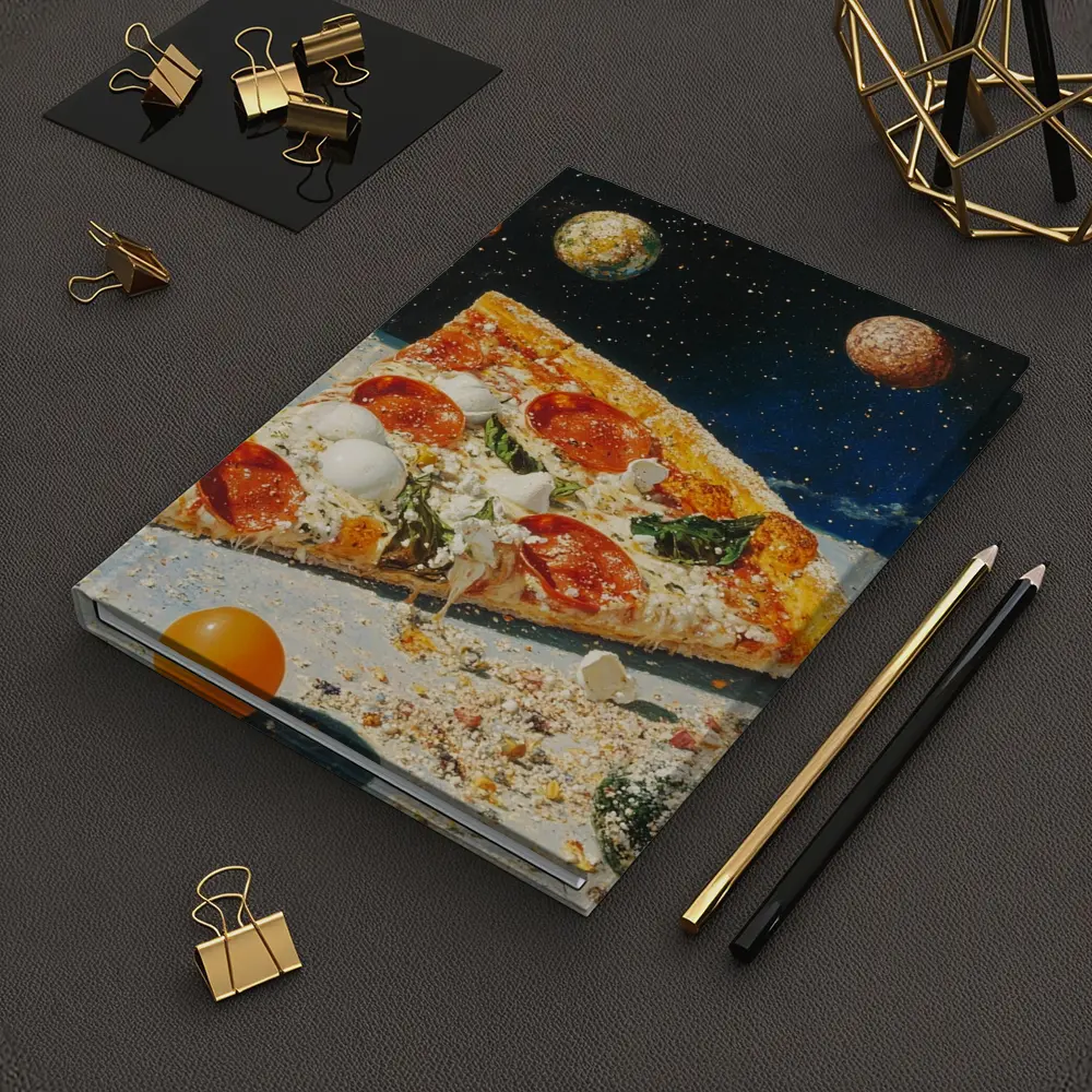 Pizza Slice Floating In Outer Space – Notebooks