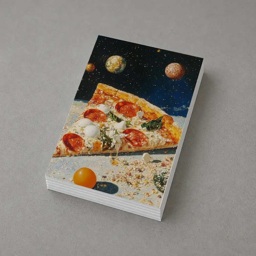 Pizza Slice Floating In Outer Space – Postcards