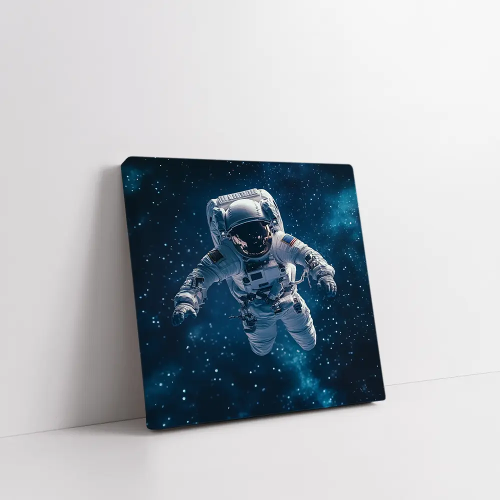 Astronaut Floating in Deep Blue Space – Wall Art