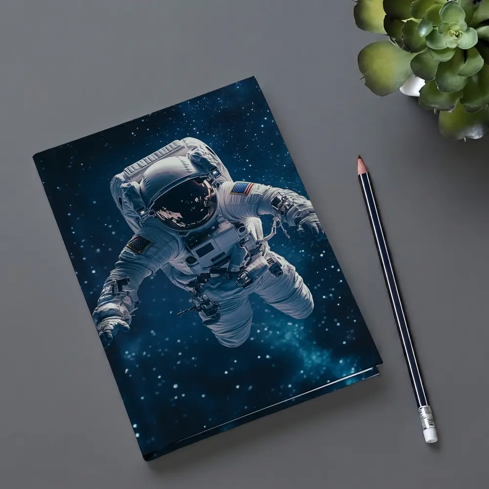 Astronaut Floating in Deep Blue Space – Notebooks