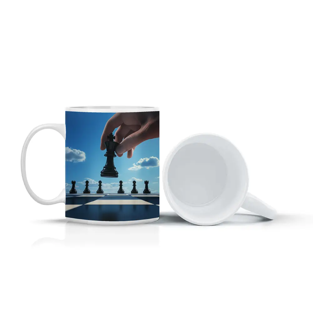 Chess King Move Blue Sky Background – Mugs