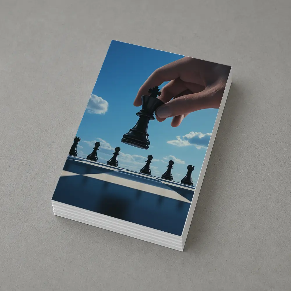 Chess King Move Blue Sky Background – Postcards