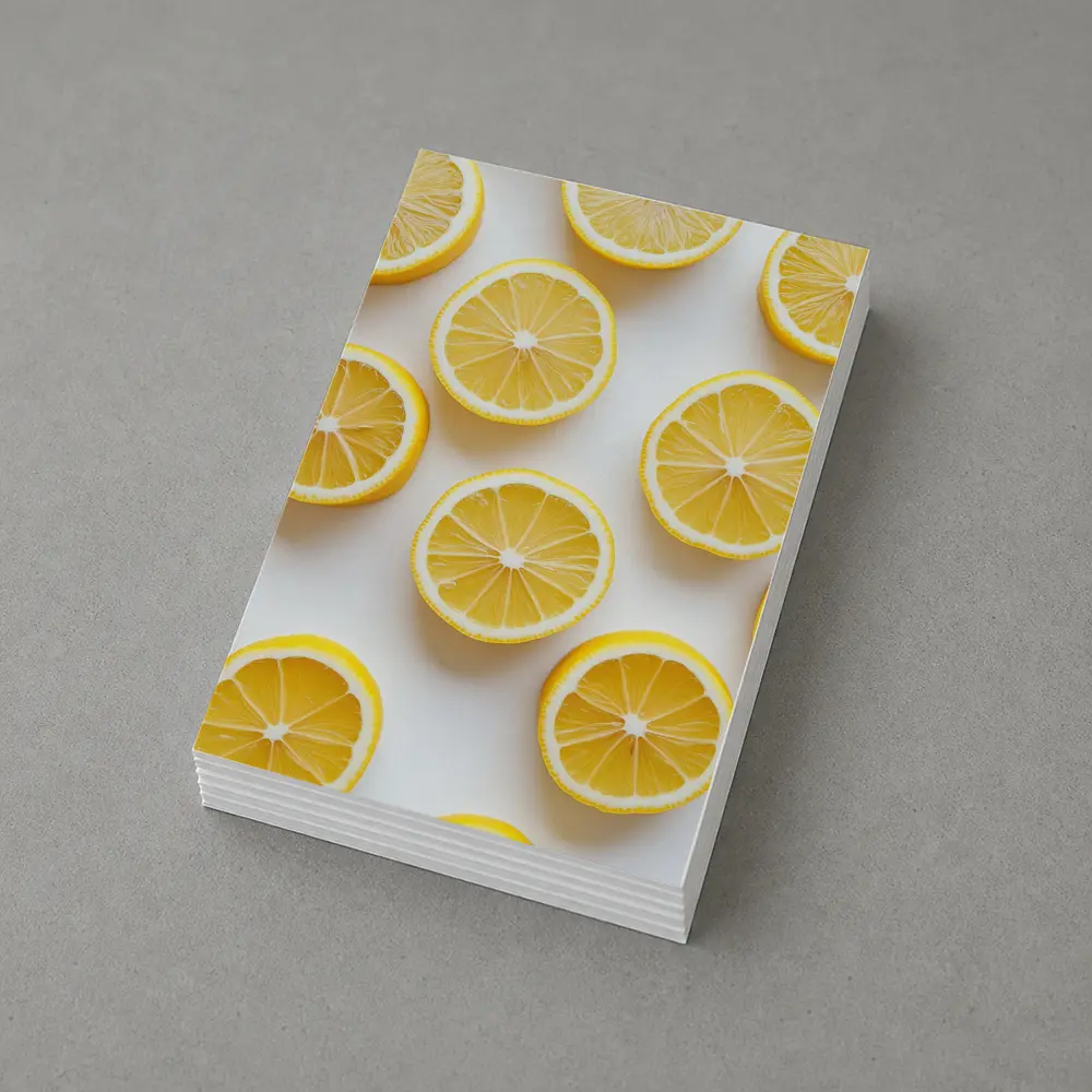 Fresh Lemon Slices On White Background – Postcards