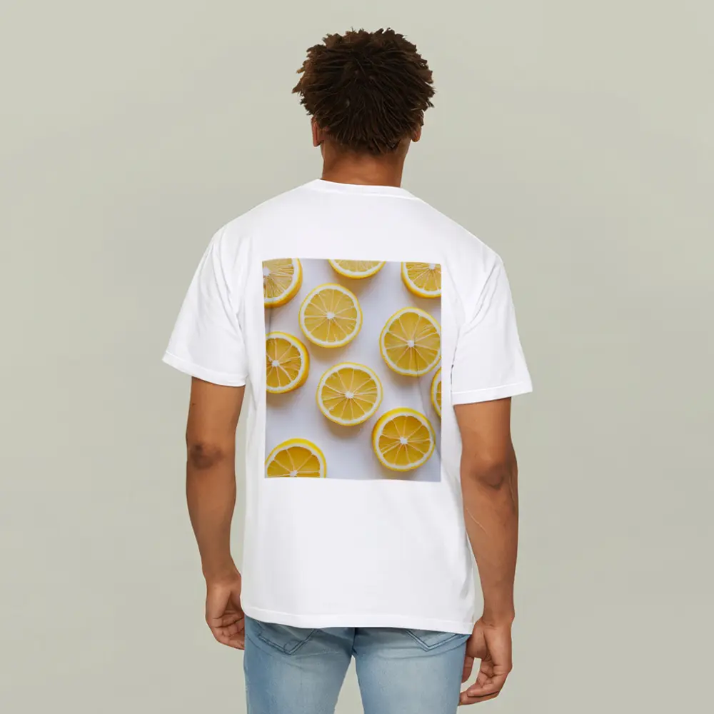 Fresh Lemon Slices On White Background – T-Shirts