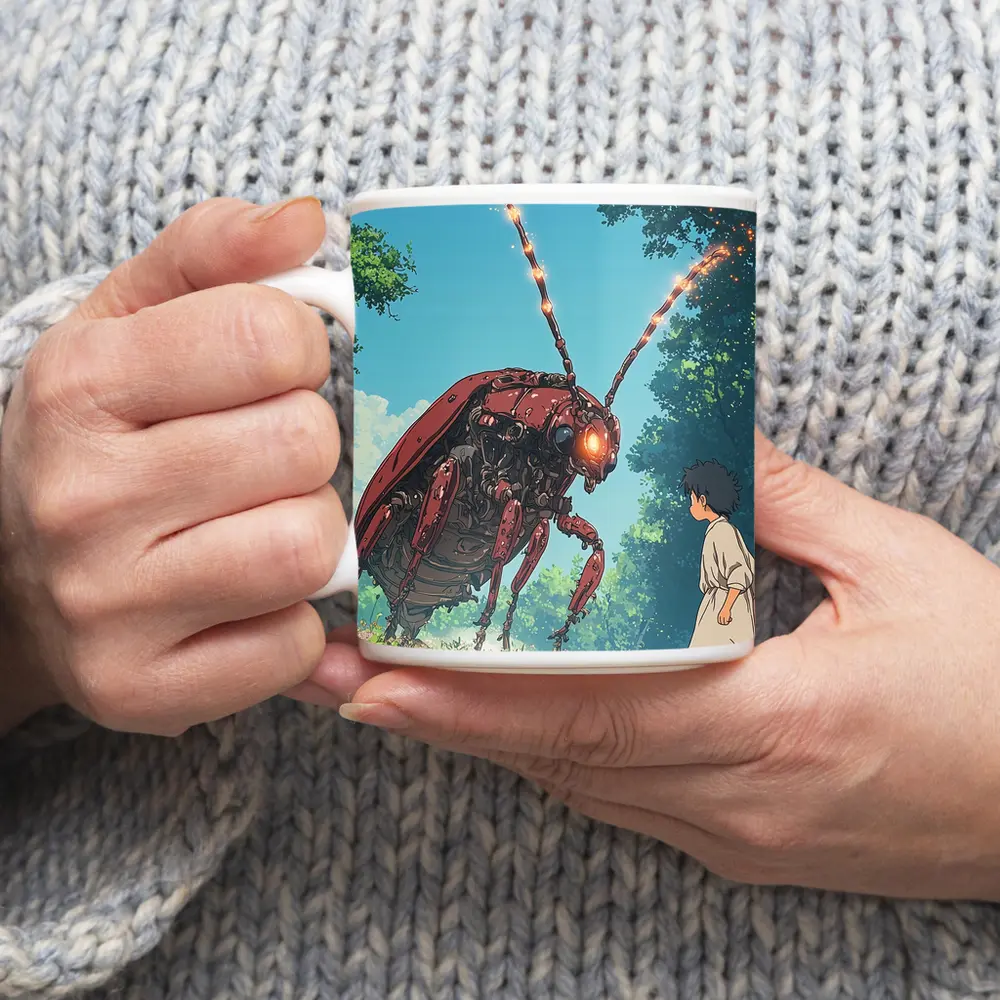 Giant Mech Beetle Anime Forest Encounter – Mugs