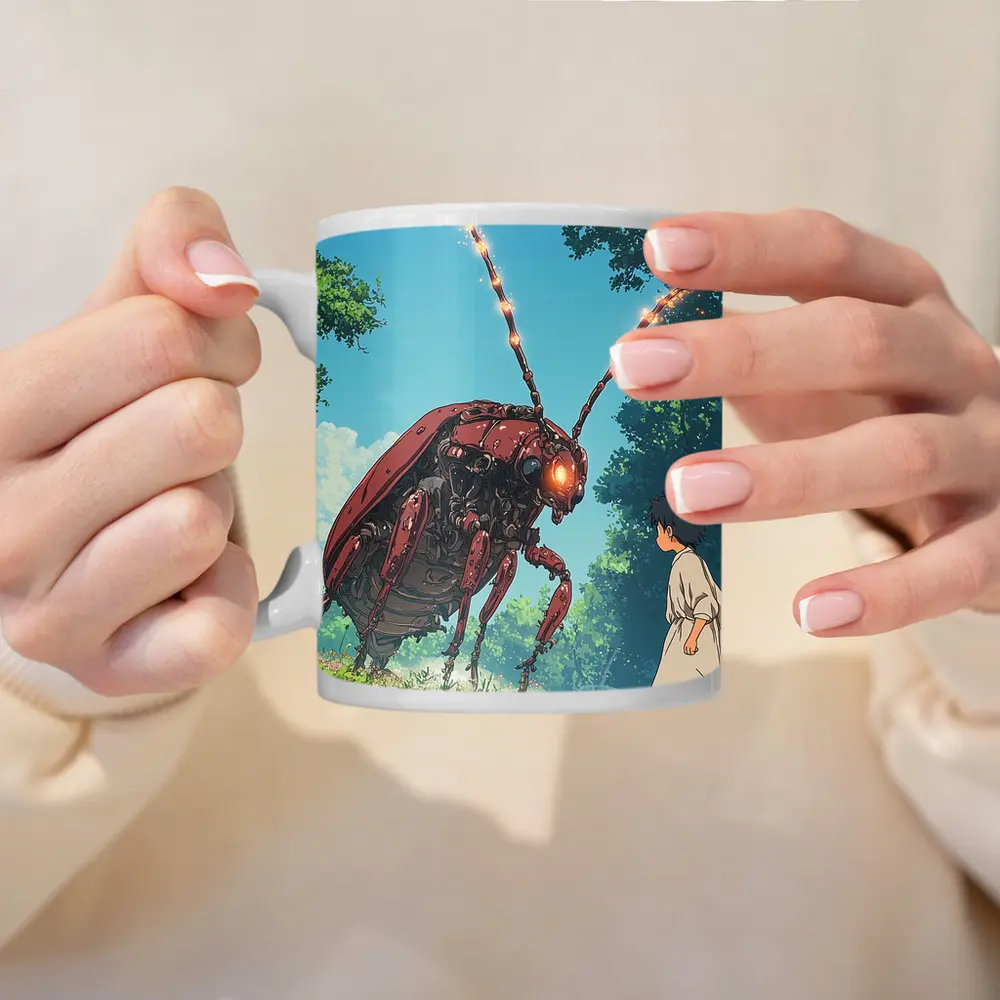 Giant Mech Beetle Anime Forest Encounter – Mugs