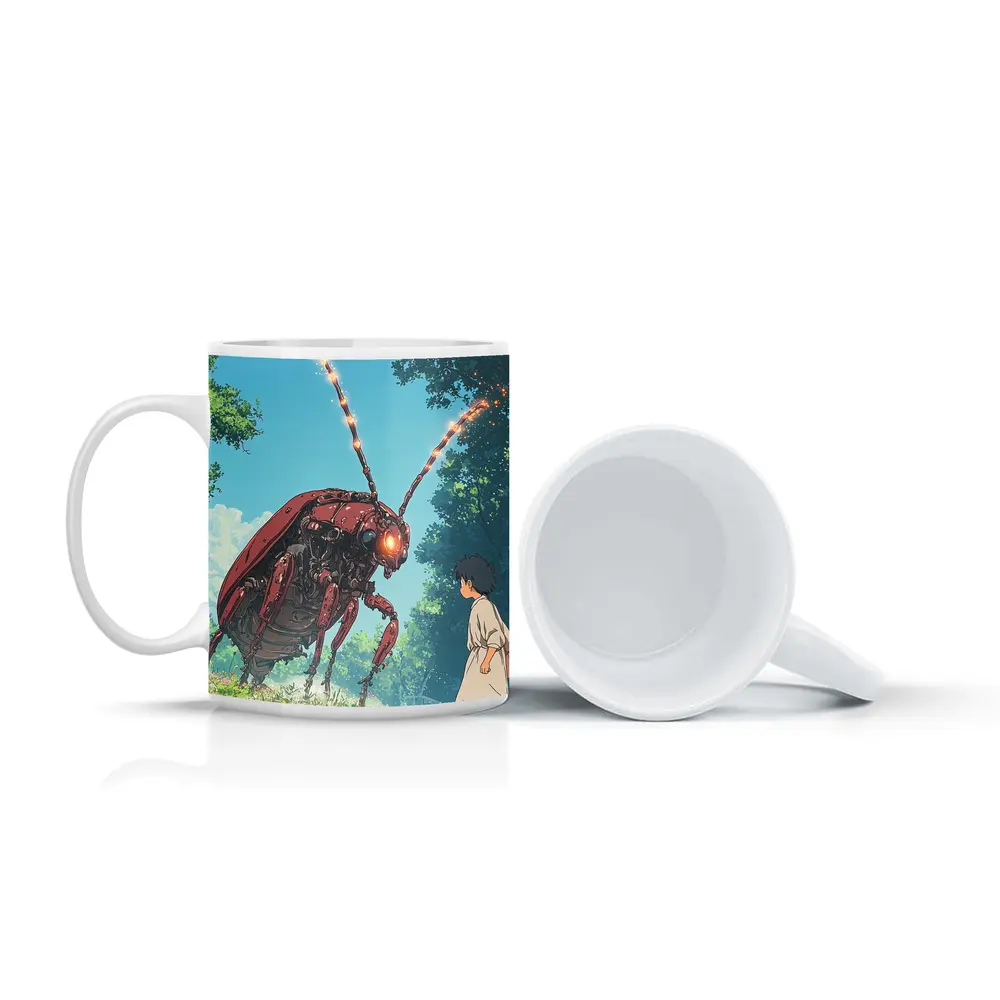 Giant Mech Beetle Anime Forest Encounter – Mugs