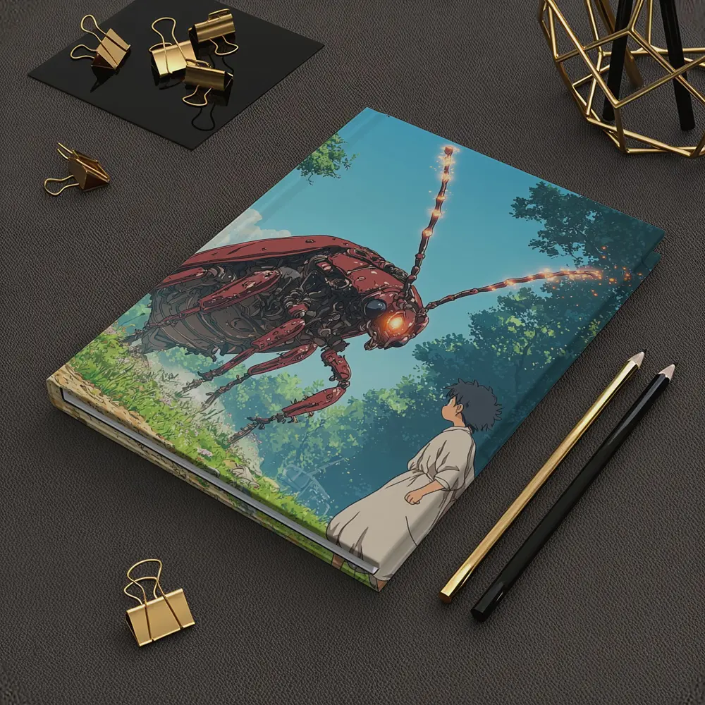 Giant Mech Beetle Anime Forest Encounter – Notebooks