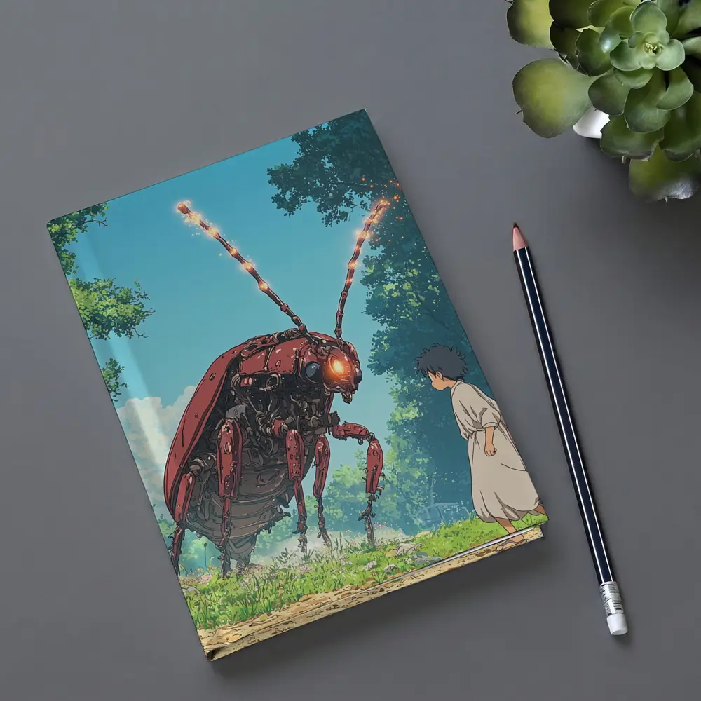 Giant Mech Beetle Anime Forest Encounter – Notebooks