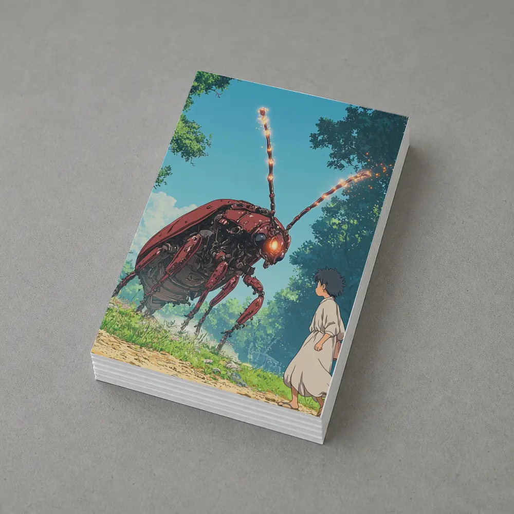 Giant Mech Beetle Anime Forest Encounter – Postcards