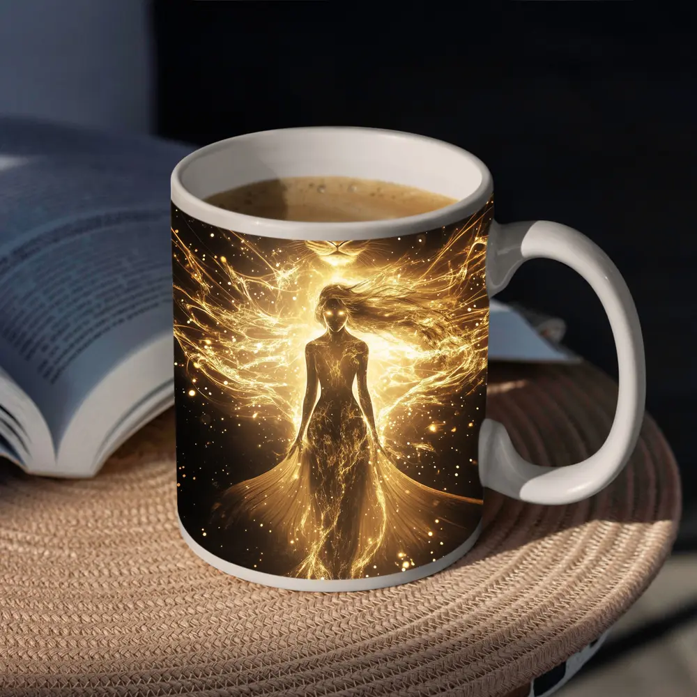 Golden Woman Lion Spirit Dark Fantasy Art – Mugs