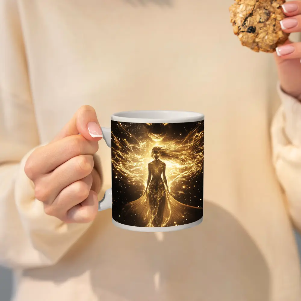 Golden Woman Lion Spirit Dark Fantasy Art – Mugs