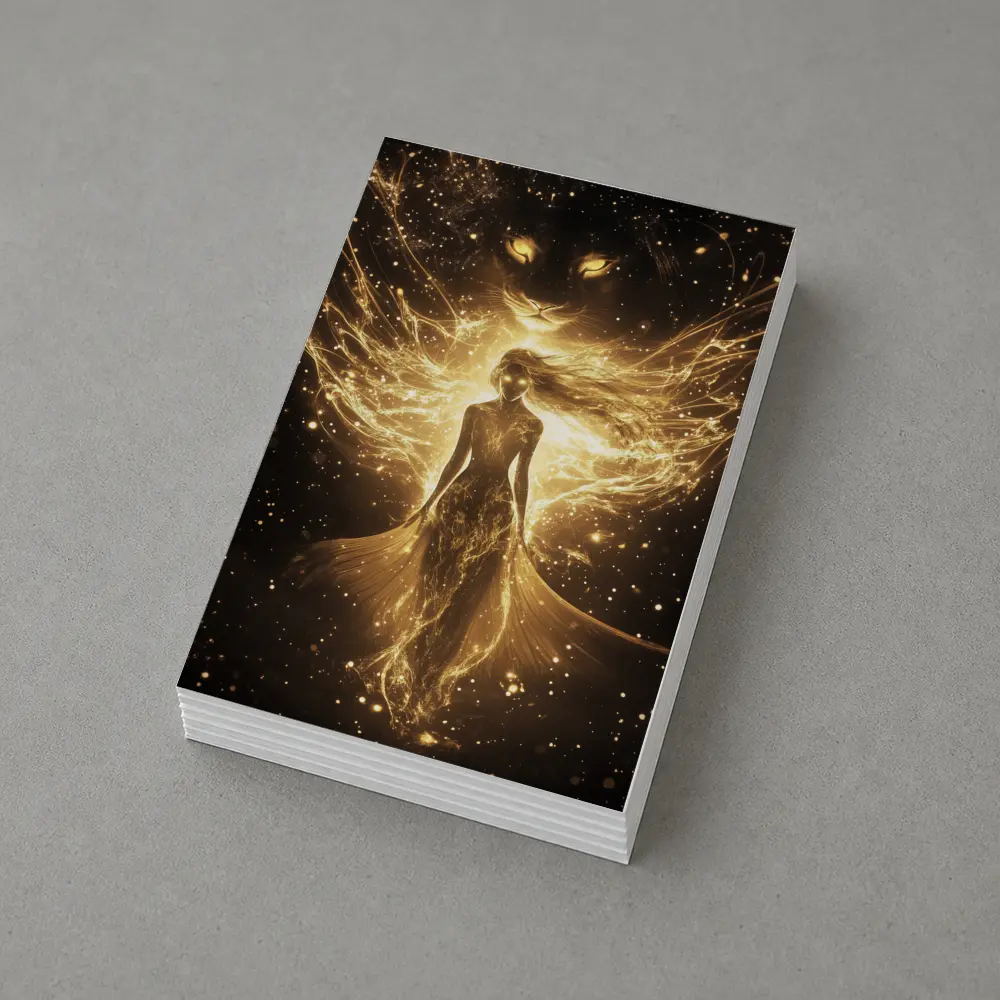 Golden Woman Lion Spirit Dark Fantasy Art – Postcards