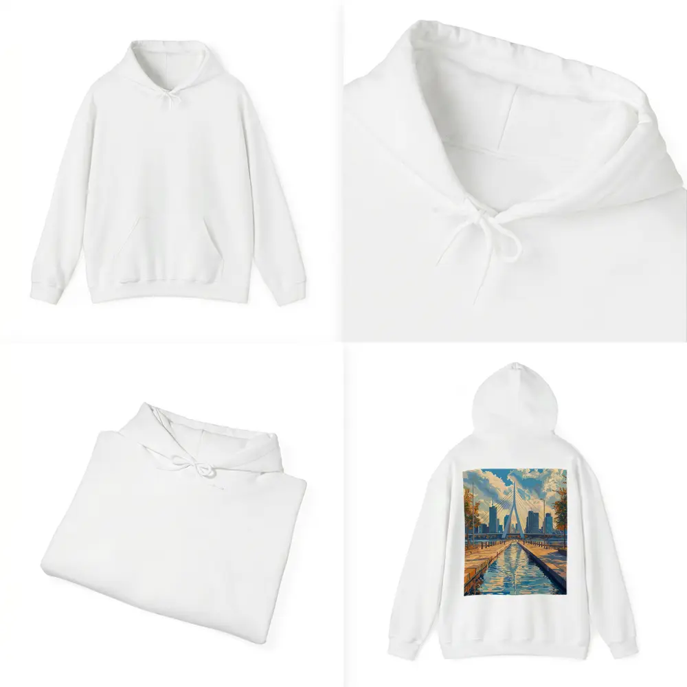 Erasmus Bridge Rotterdam City Canal Art – Hoodies