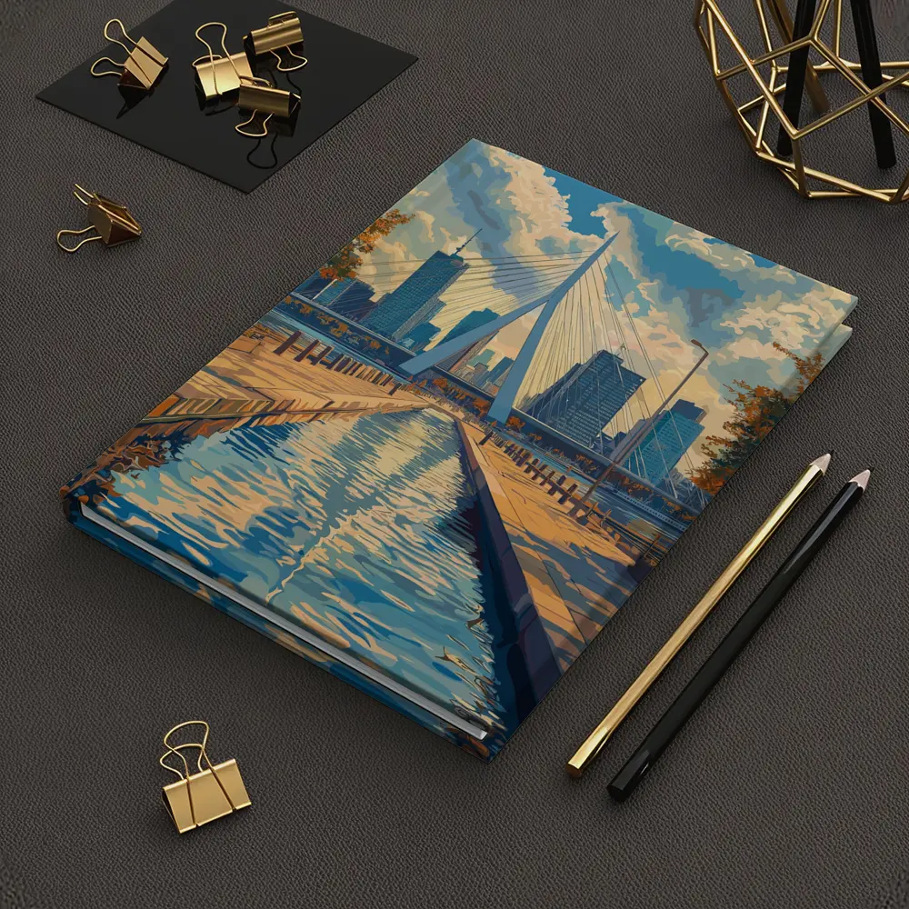 Erasmus Bridge Rotterdam City Canal Art – Notebooks