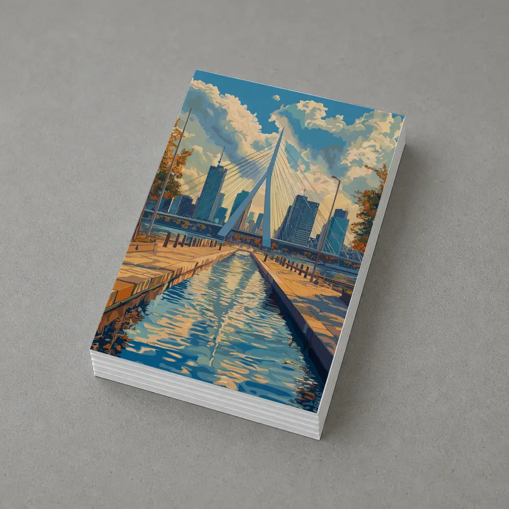 Erasmus Bridge Rotterdam City Canal Art – Postcards