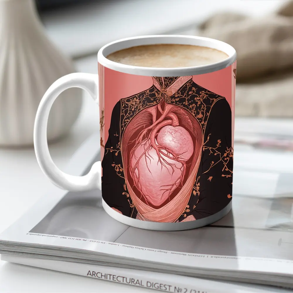 Woman Anatomical Heart Victorian Dark Art – Mugs
