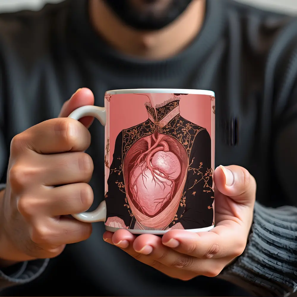 Woman Anatomical Heart Victorian Dark Art – Mugs