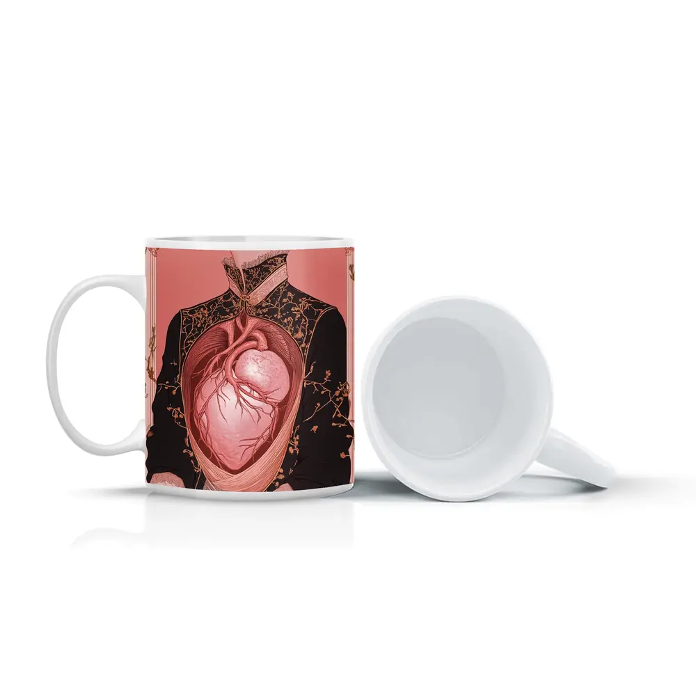 Woman Anatomical Heart Victorian Dark Art – Mugs