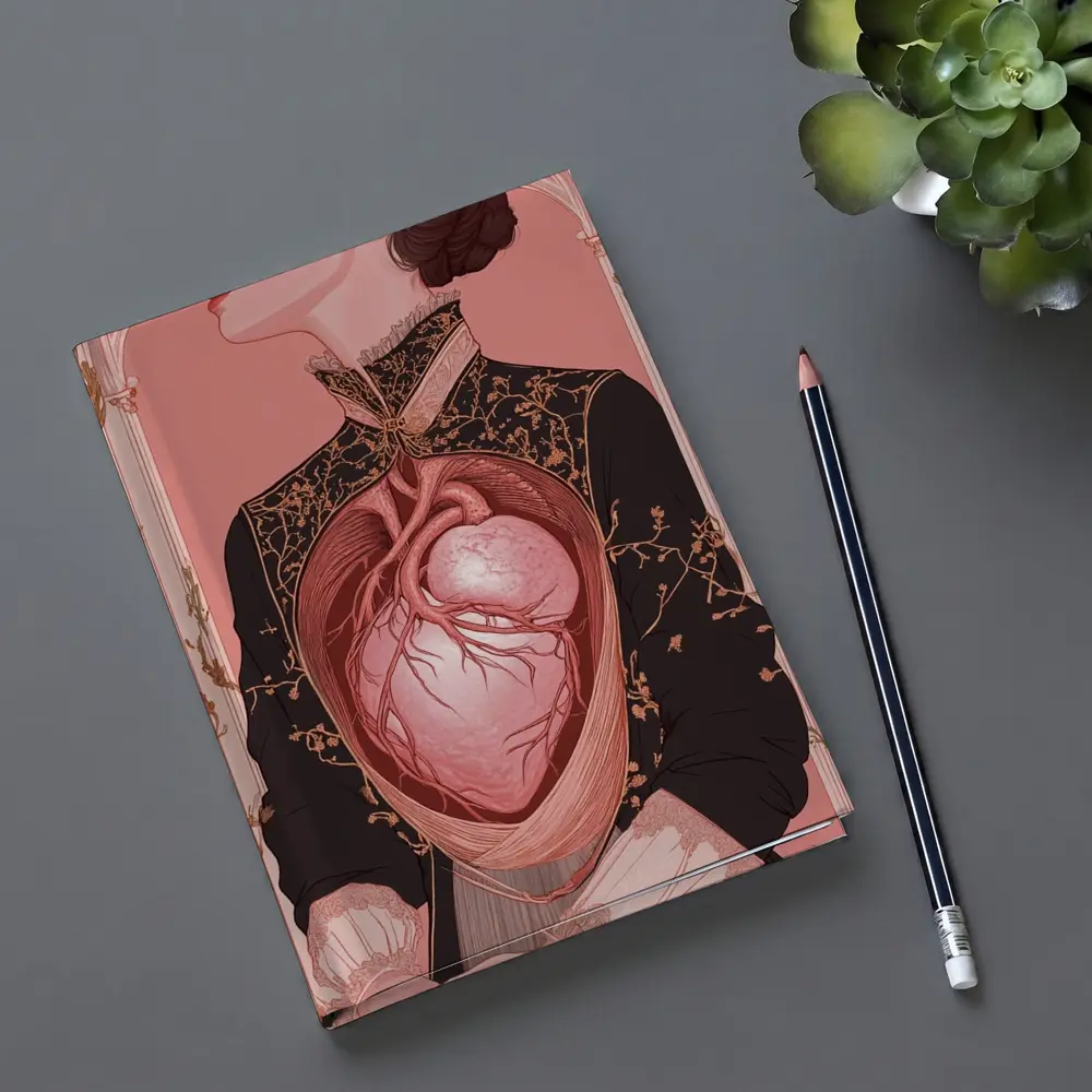 Woman Anatomical Heart Victorian Dark Art – Notebooks