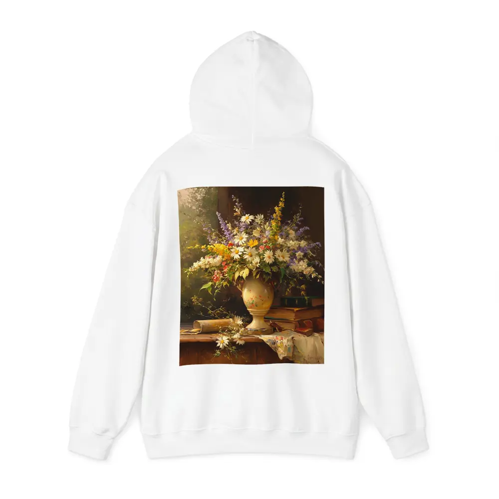 Classic Still Life Daisies Lavender Floral Painting – Hoodies