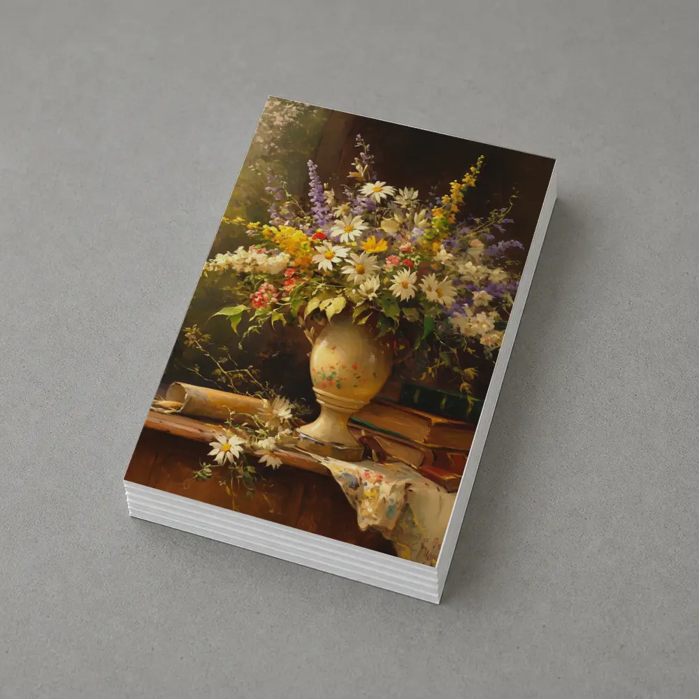 Classic Still Life Daisies Lavender Floral Painting – Postcards