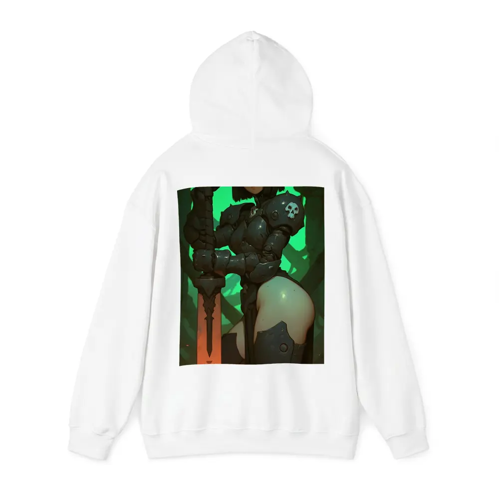 Dark Fantasy Warrior Woman Green Cave Background – Hoodies