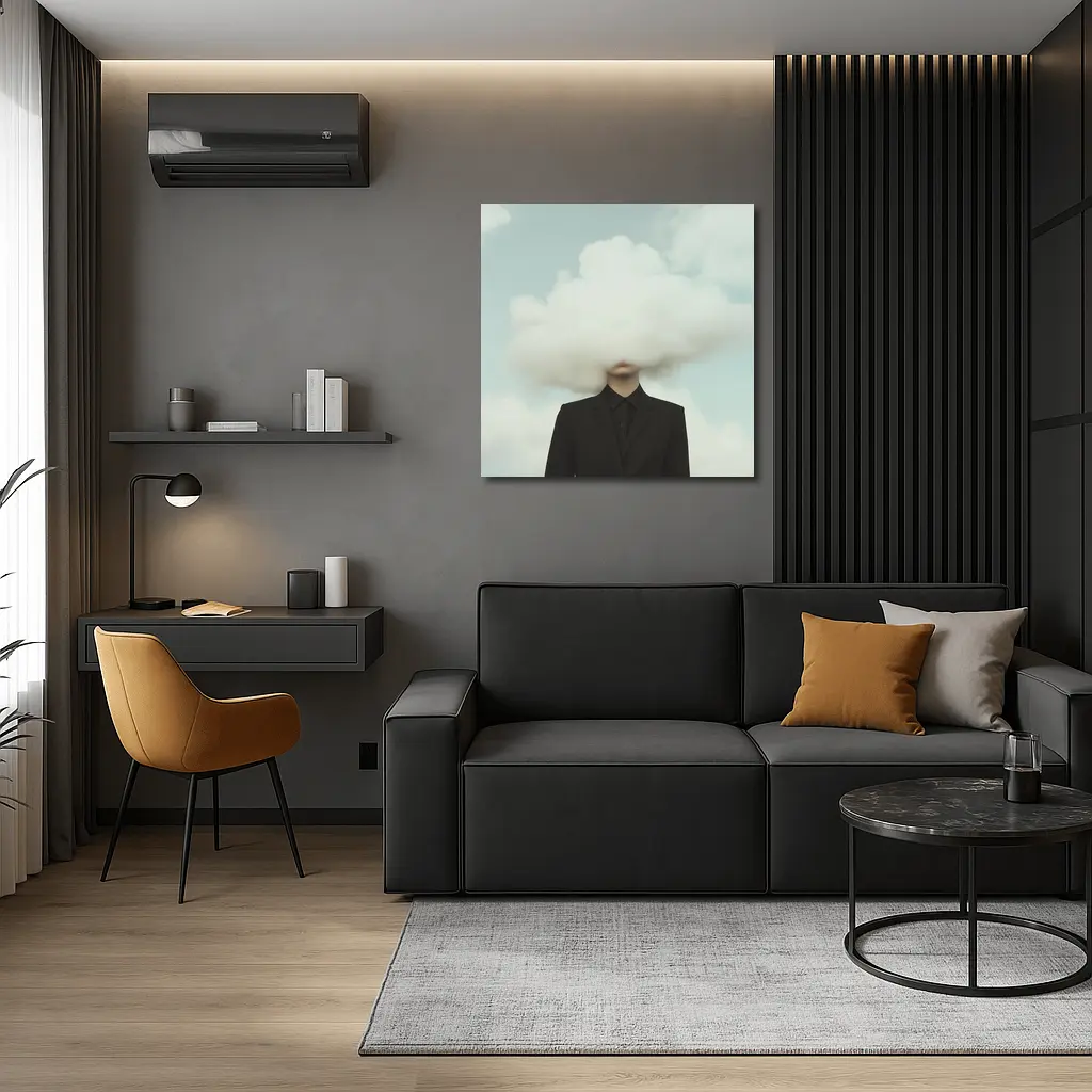 Person In Black Suit Cloud Head Sky – Wall Art