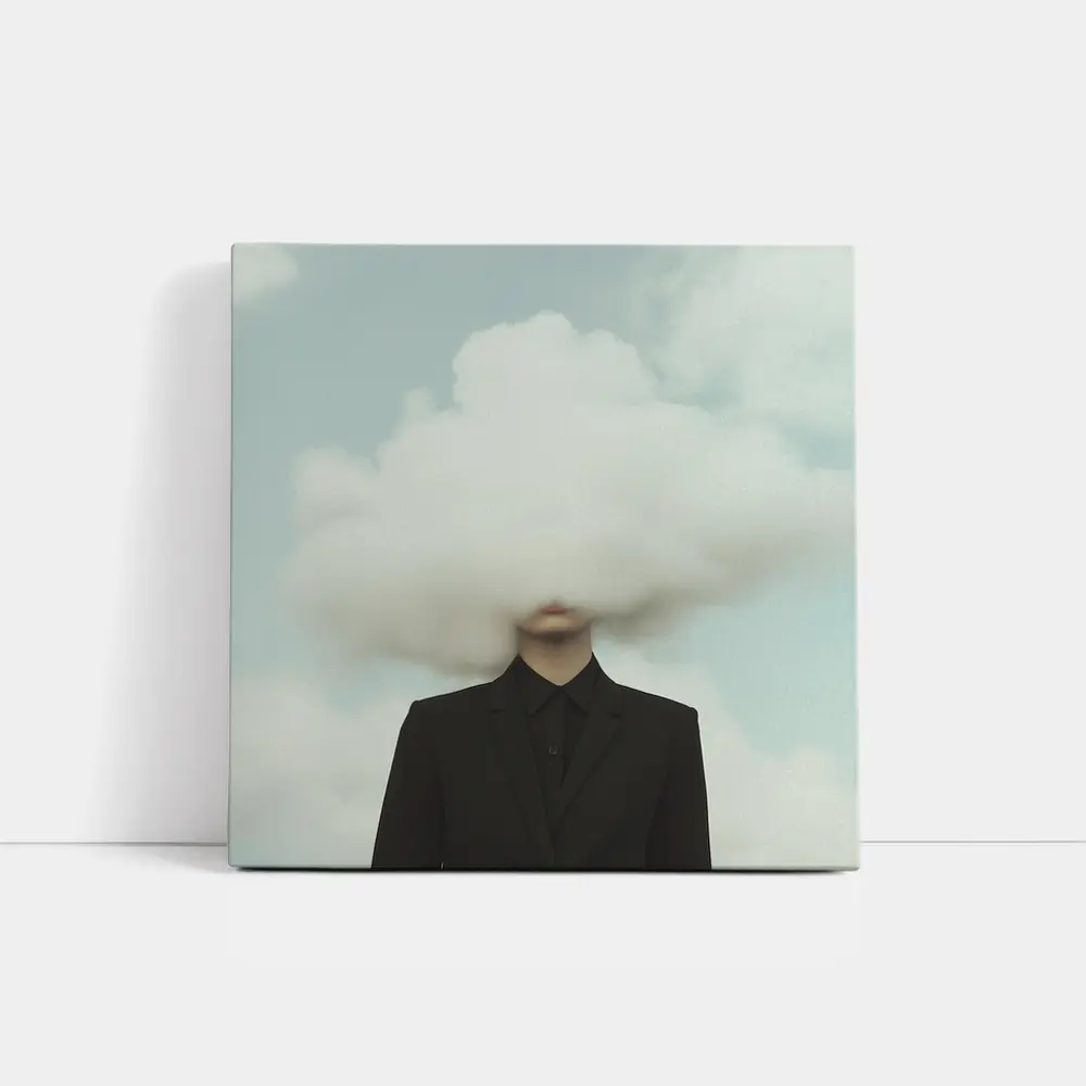 Person In Black Suit Cloud Head Sky – Wall Art