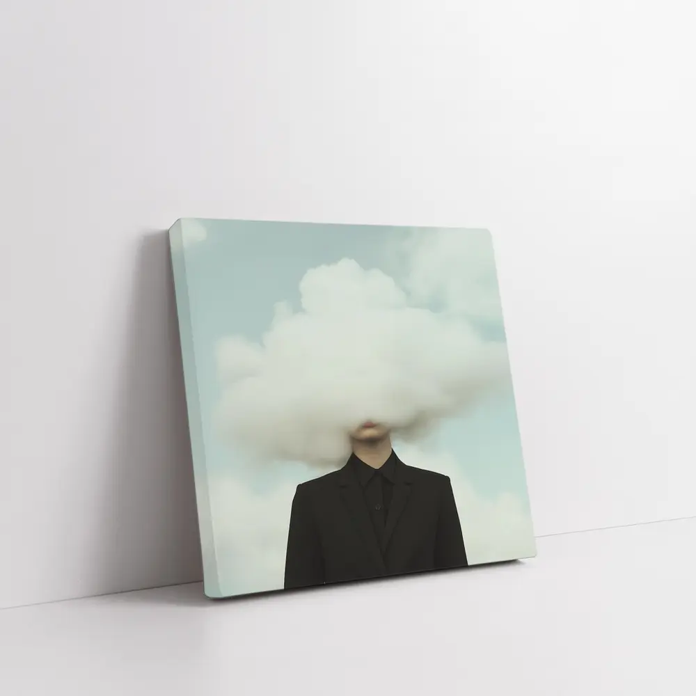 Person In Black Suit Cloud Head Sky – Wall Art