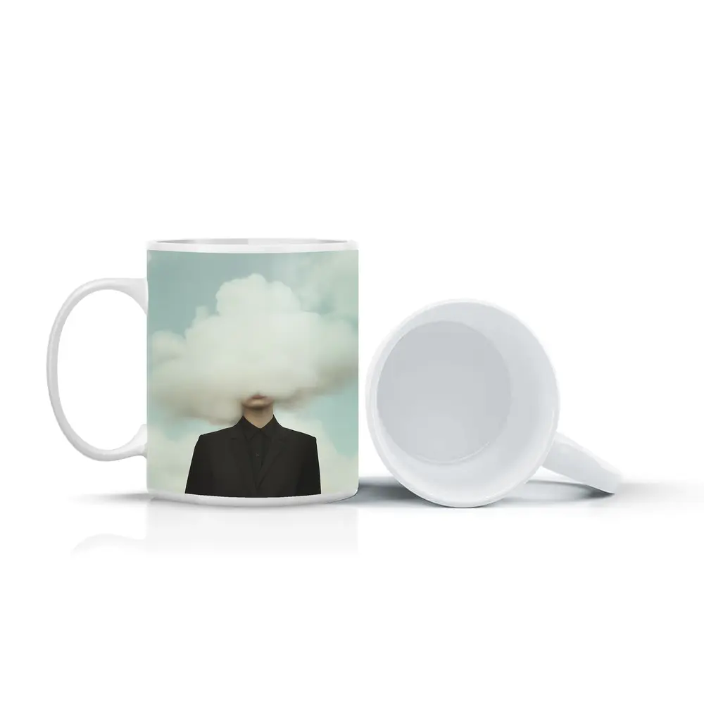Person In Black Suit Cloud Head Sky – Mugs